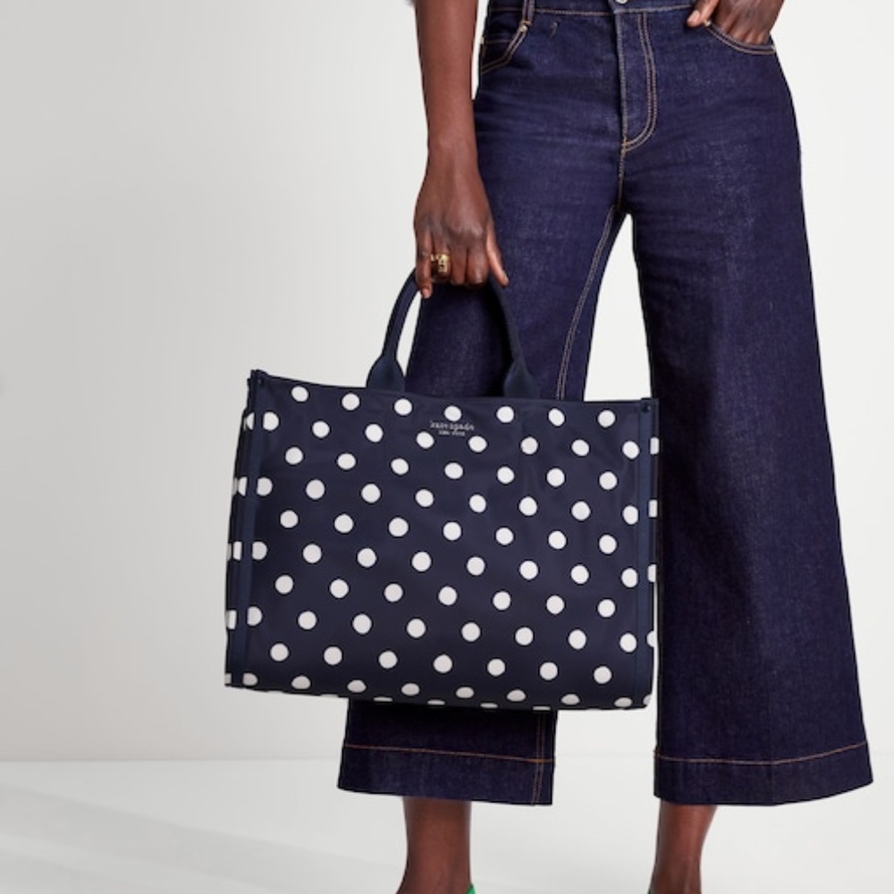 Kate Spade  Sunshine Dot Printed Fabric Large Work Laptop Lightweight Tote